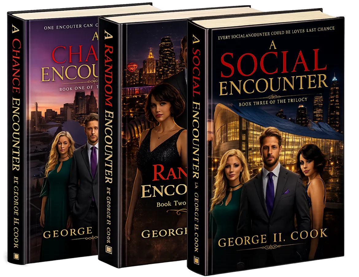 The Encounter Trilogy book covers: A Chance Encounter, A Random Encounter, and A Social Encounter by George H. Cook